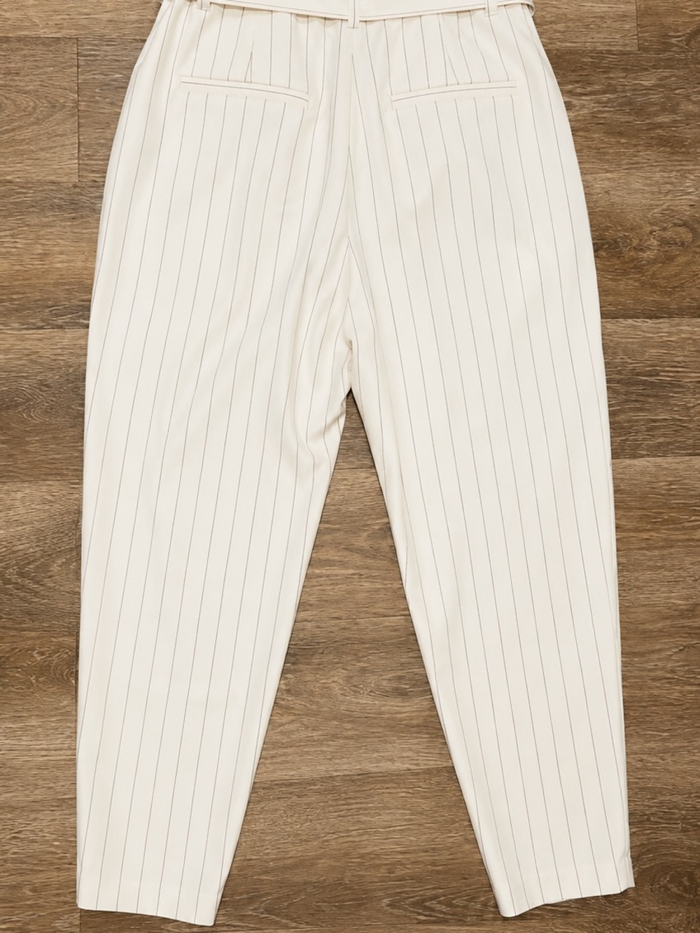 Express Stylist Super High Rise Pinstripe Paperbag Ankle Pants 10R - Picture 4 of 6